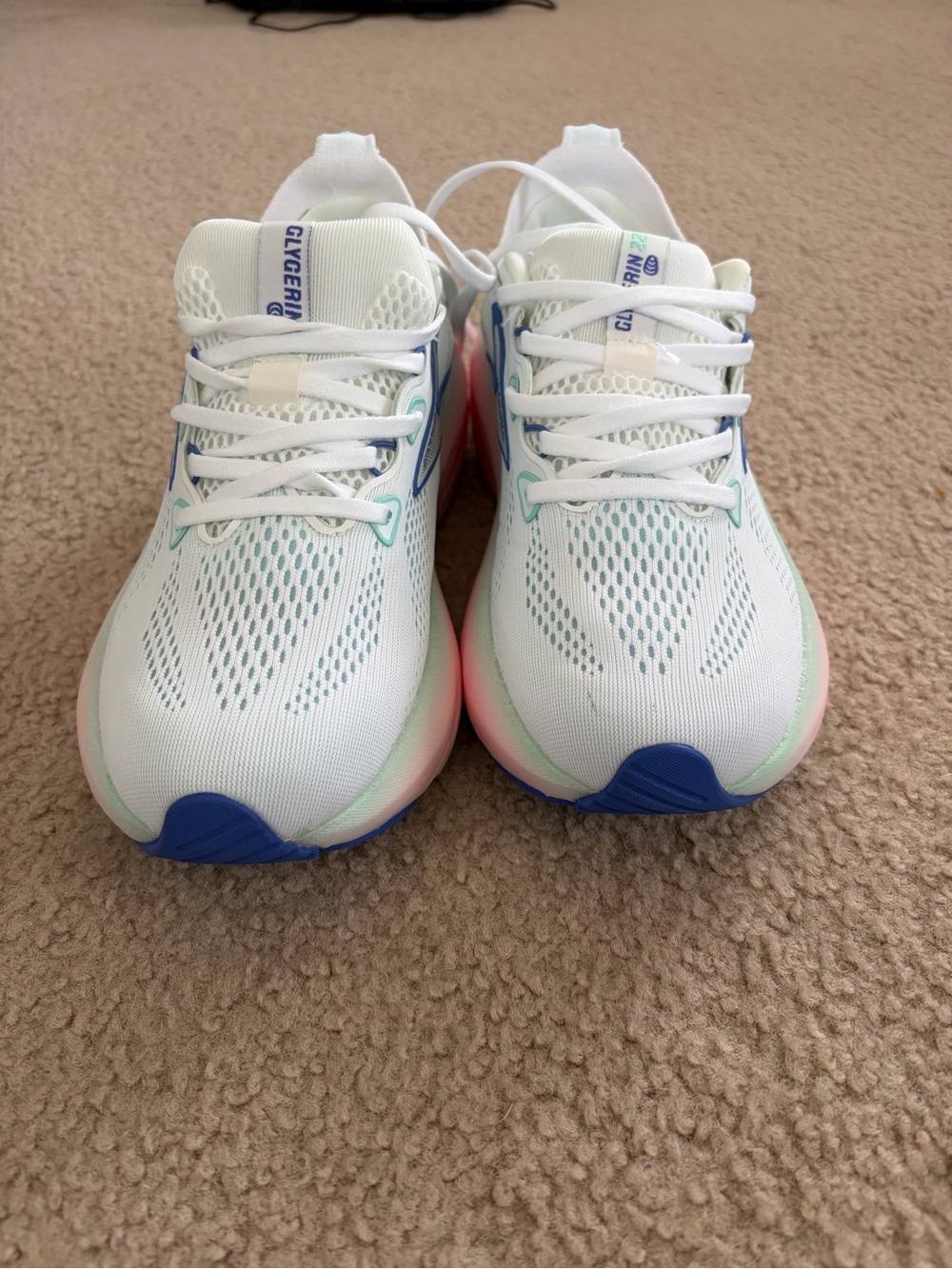 Brooks Women's Running Shoes White Mint Pink Glycerin 20 Styled - Picture 2 of 6